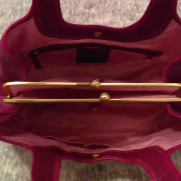 Dk berry color two handled Coach handbag EUC - Picture 2 of 7